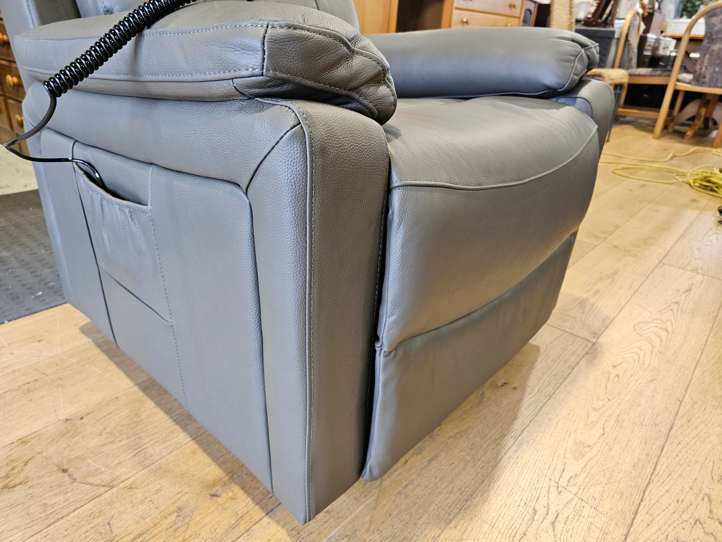TACOMA Leather Lift Chair - Grey
