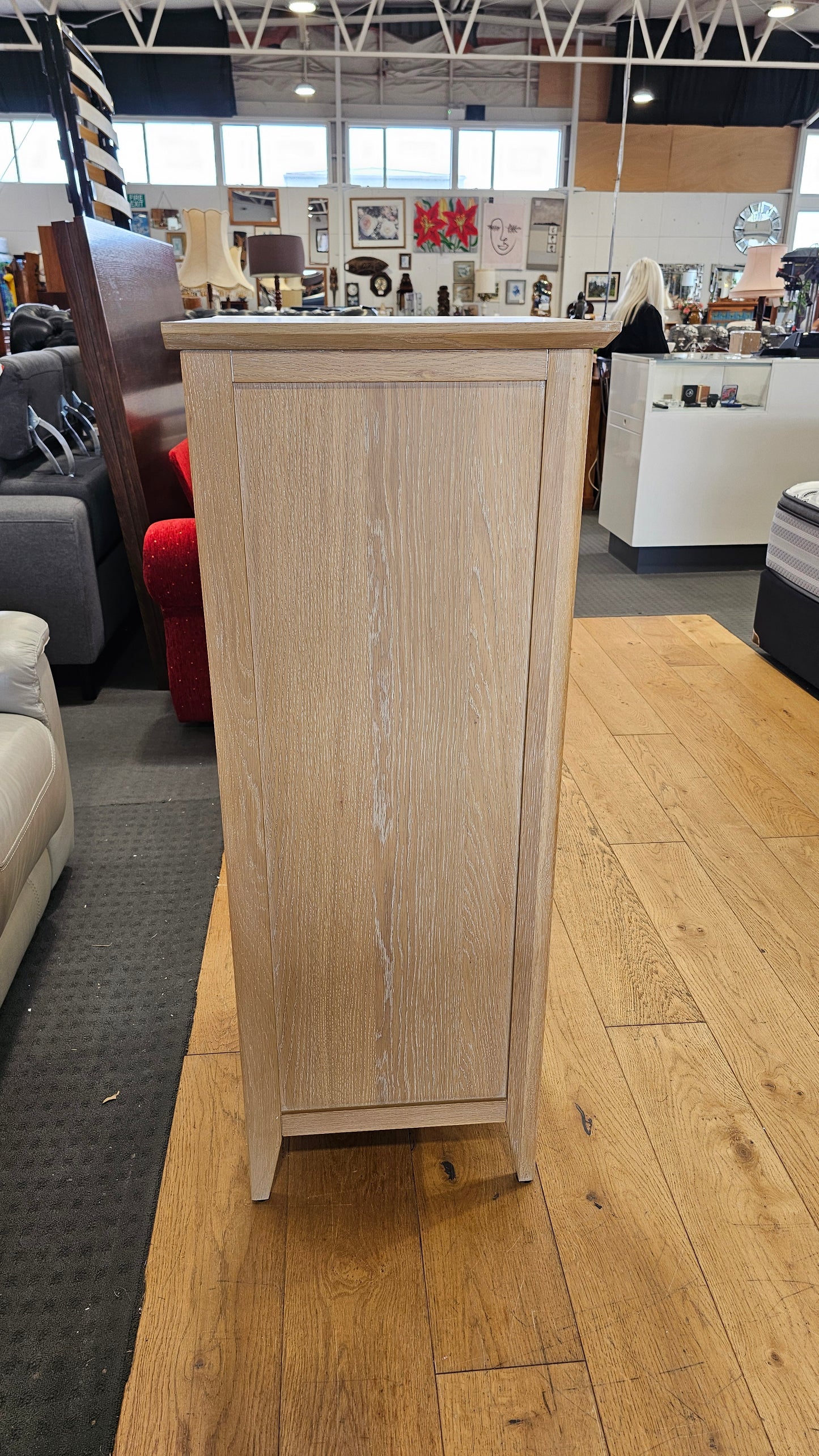 'Hemsly' 5 Drawer Tall Chest With Mirror