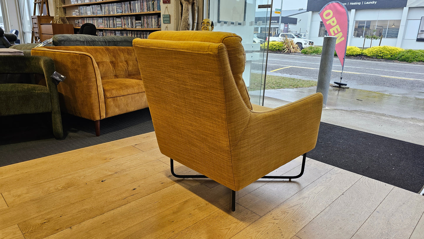 Savoli Fabric Armchair - Mustard