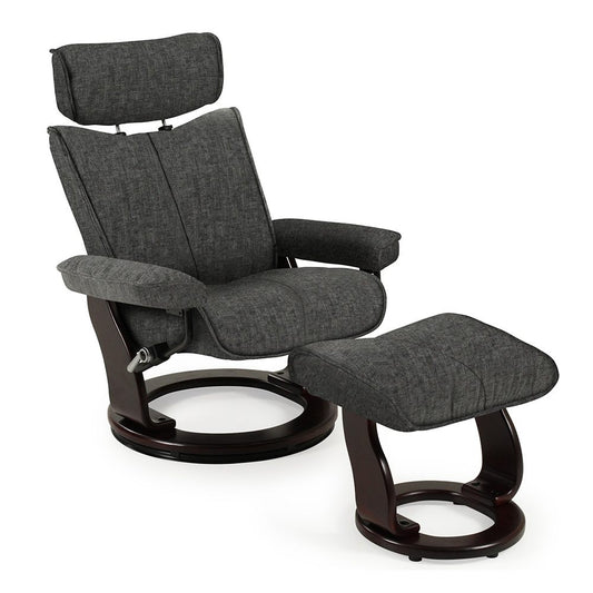 Malmo Chair & Footstool - Dark Grey