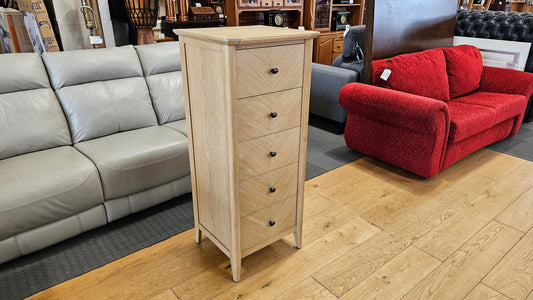 'Hemsly' 5 Drawer Tall Chest With Mirror