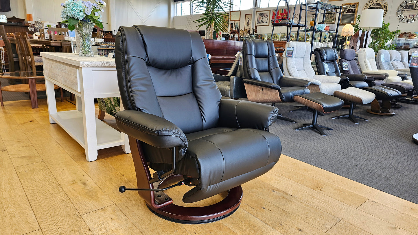 Maui Fabric Recliner - PU Black