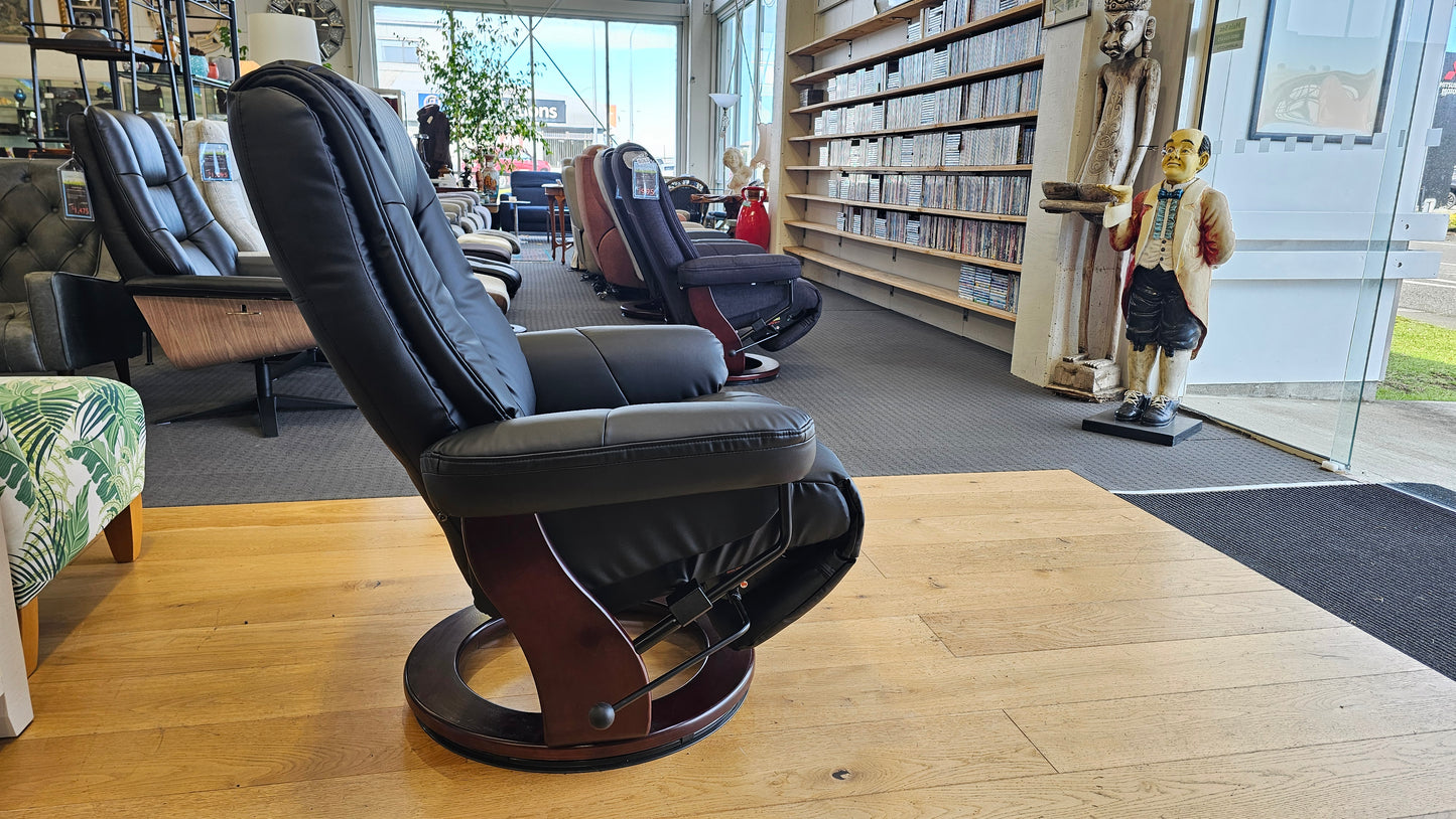 Maui Fabric Recliner - PU Black