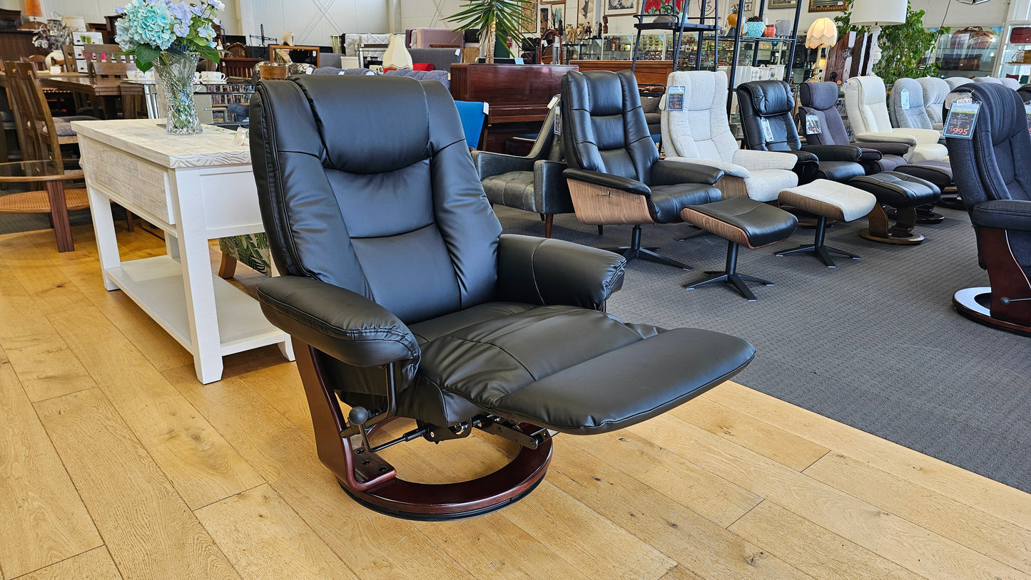 Maui Fabric Recliner - PU Black