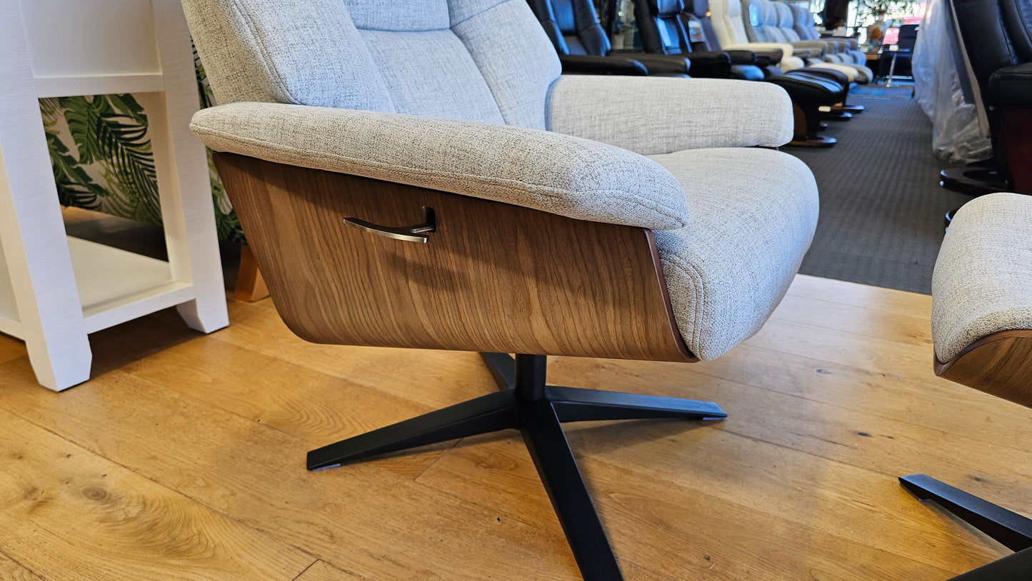 Hampton Fabric Recliner & Foot Stool