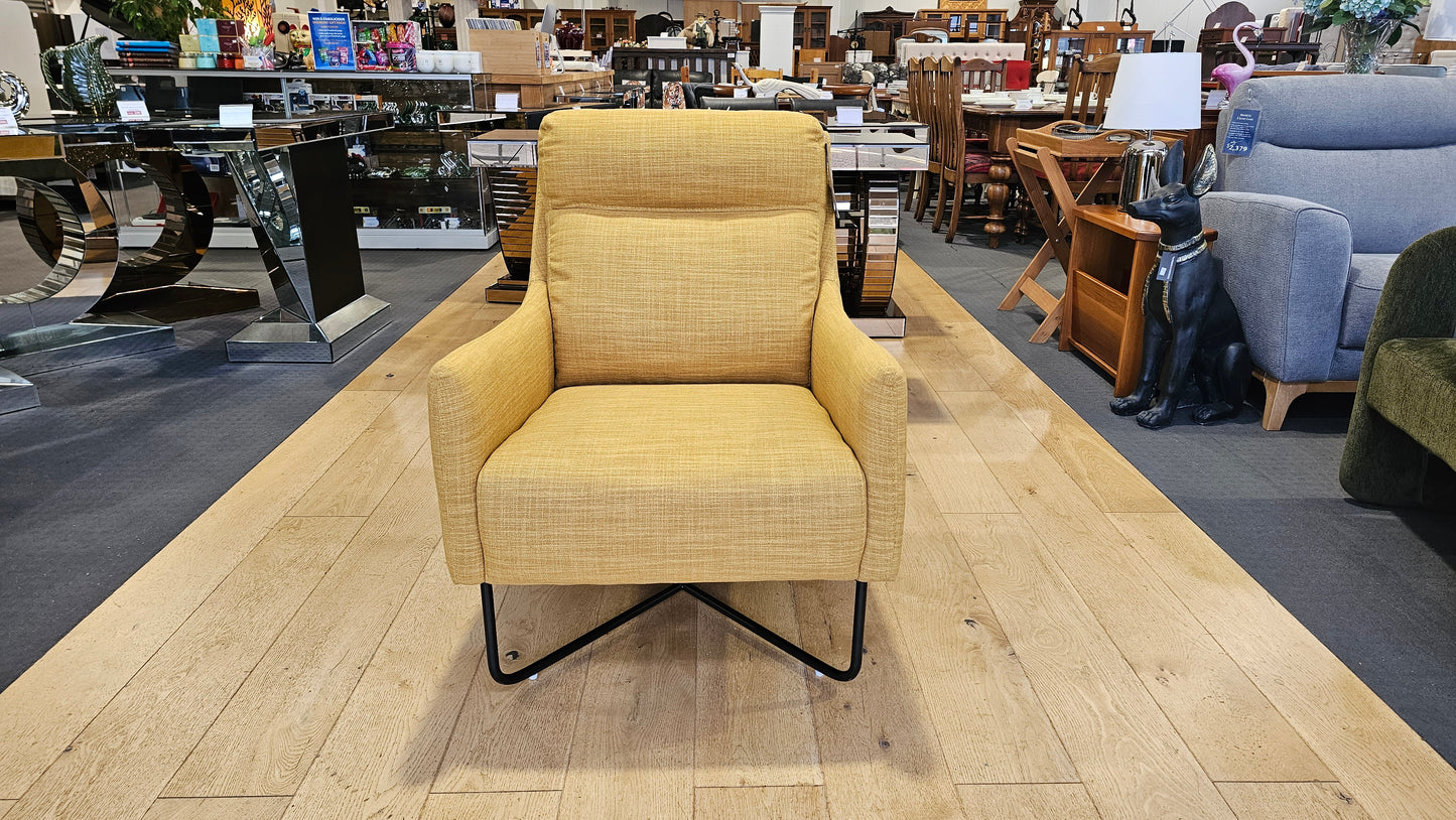 Savoli Fabric Armchair - Mustard
