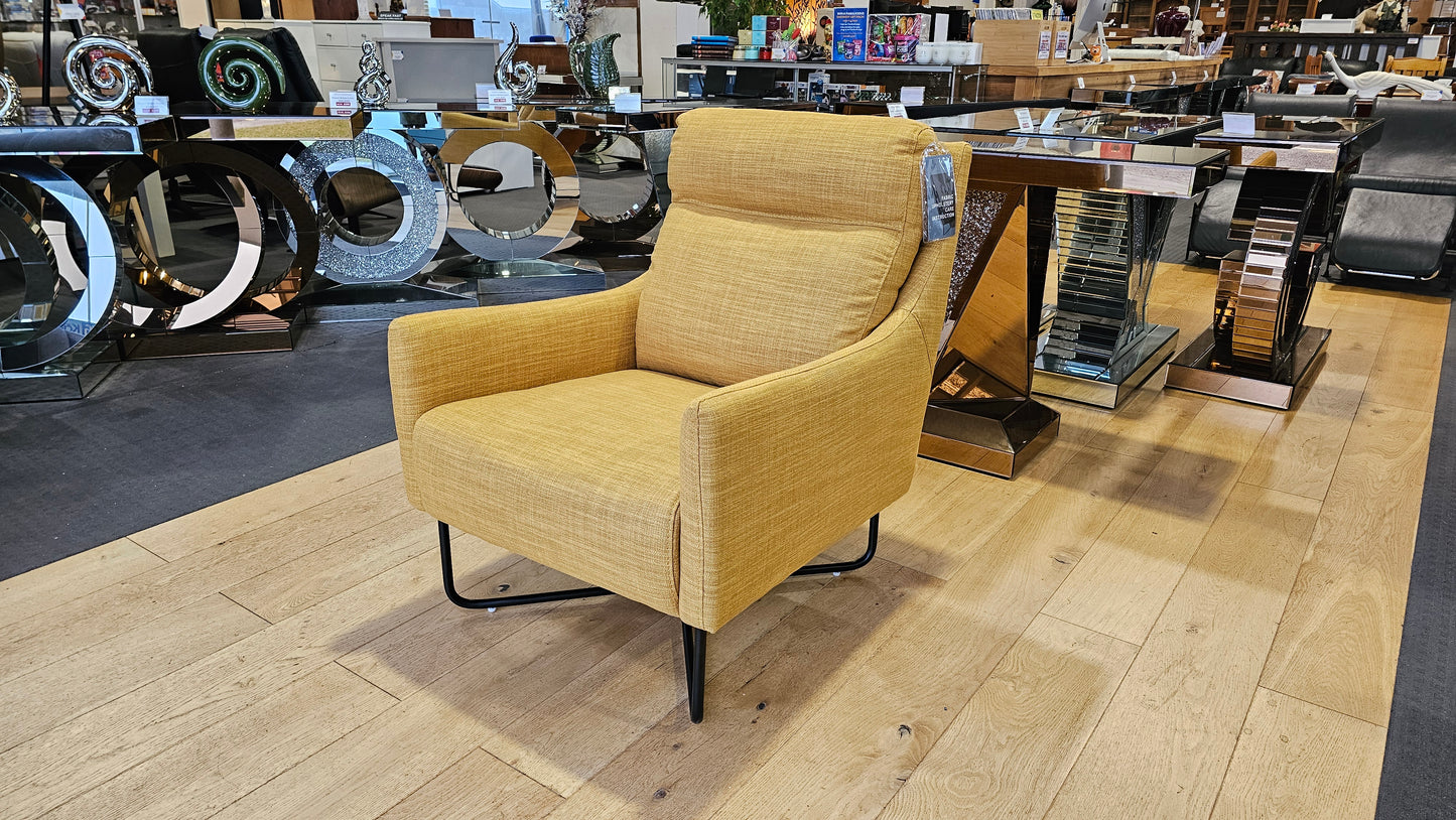 Savoli Fabric Armchair - Mustard