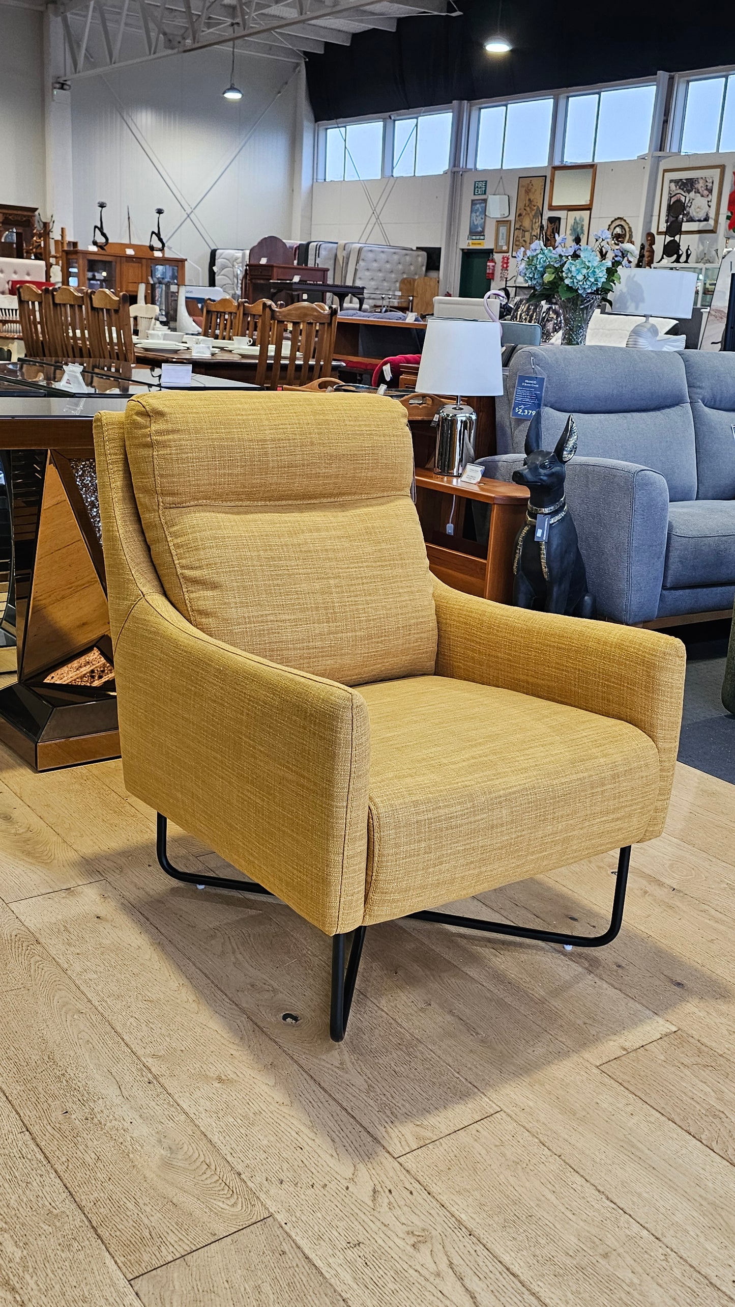 Savoli Fabric Armchair - Mustard