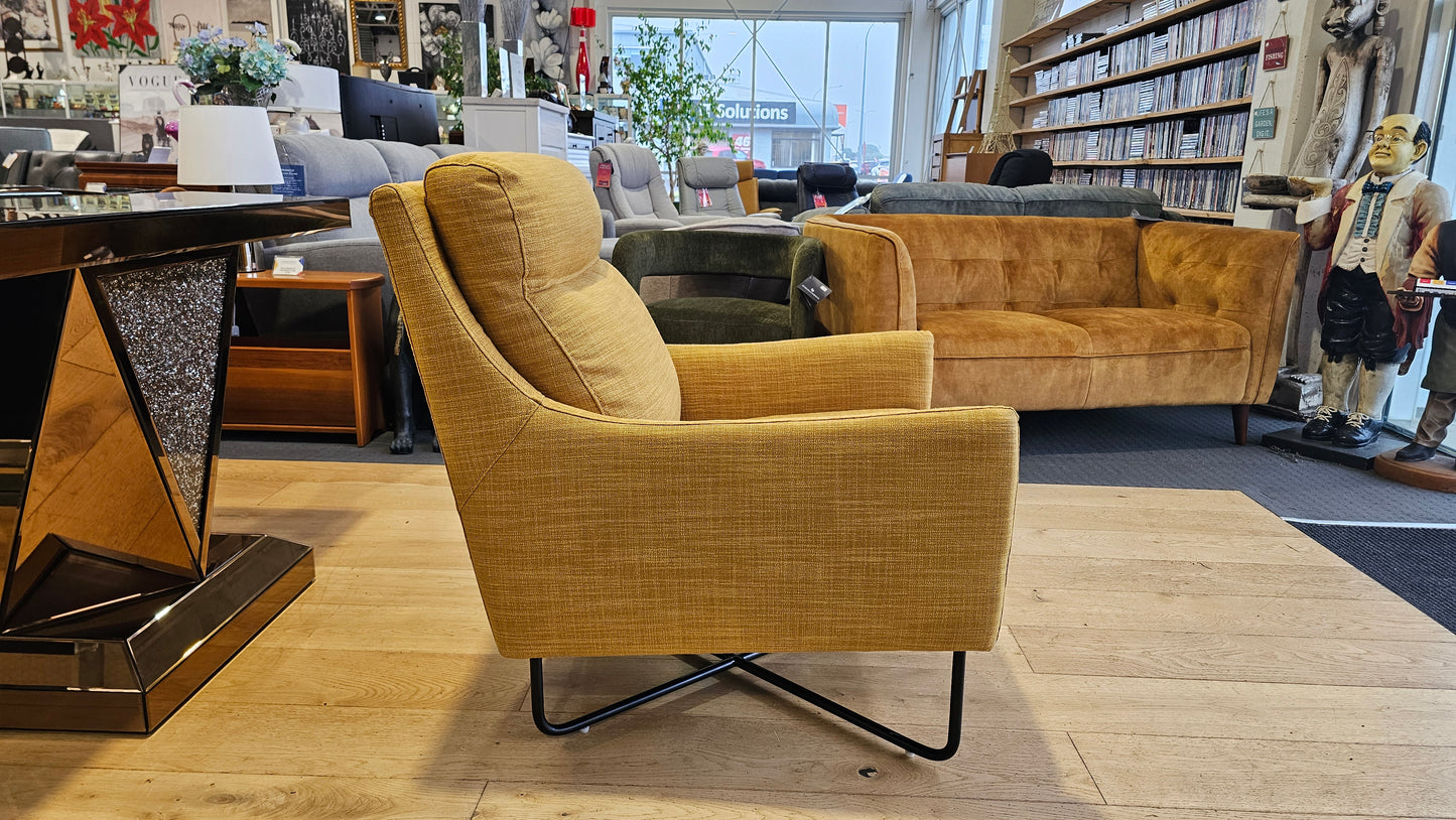 Savoli Fabric Armchair - Mustard