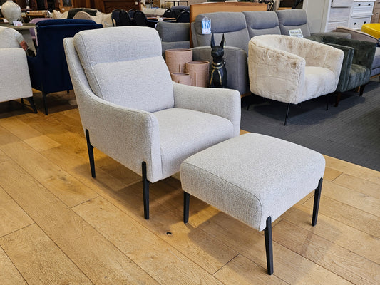 Yasmin Fabric Armchair & Footstool