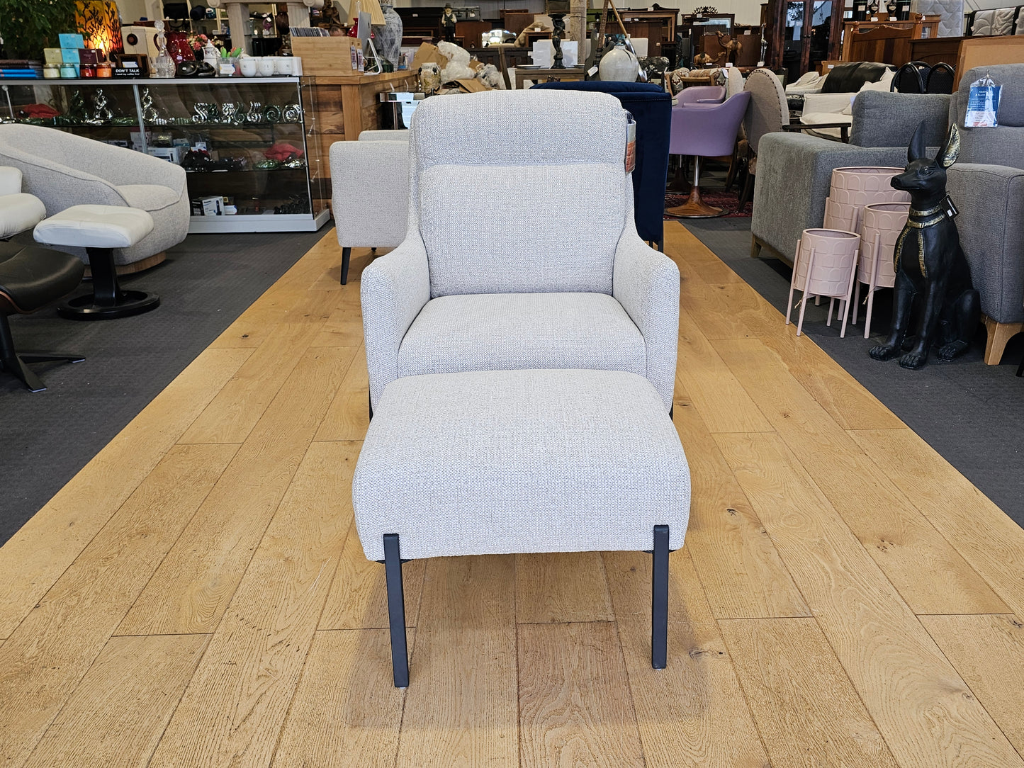 Yasmin Fabric Armchair & Footstool