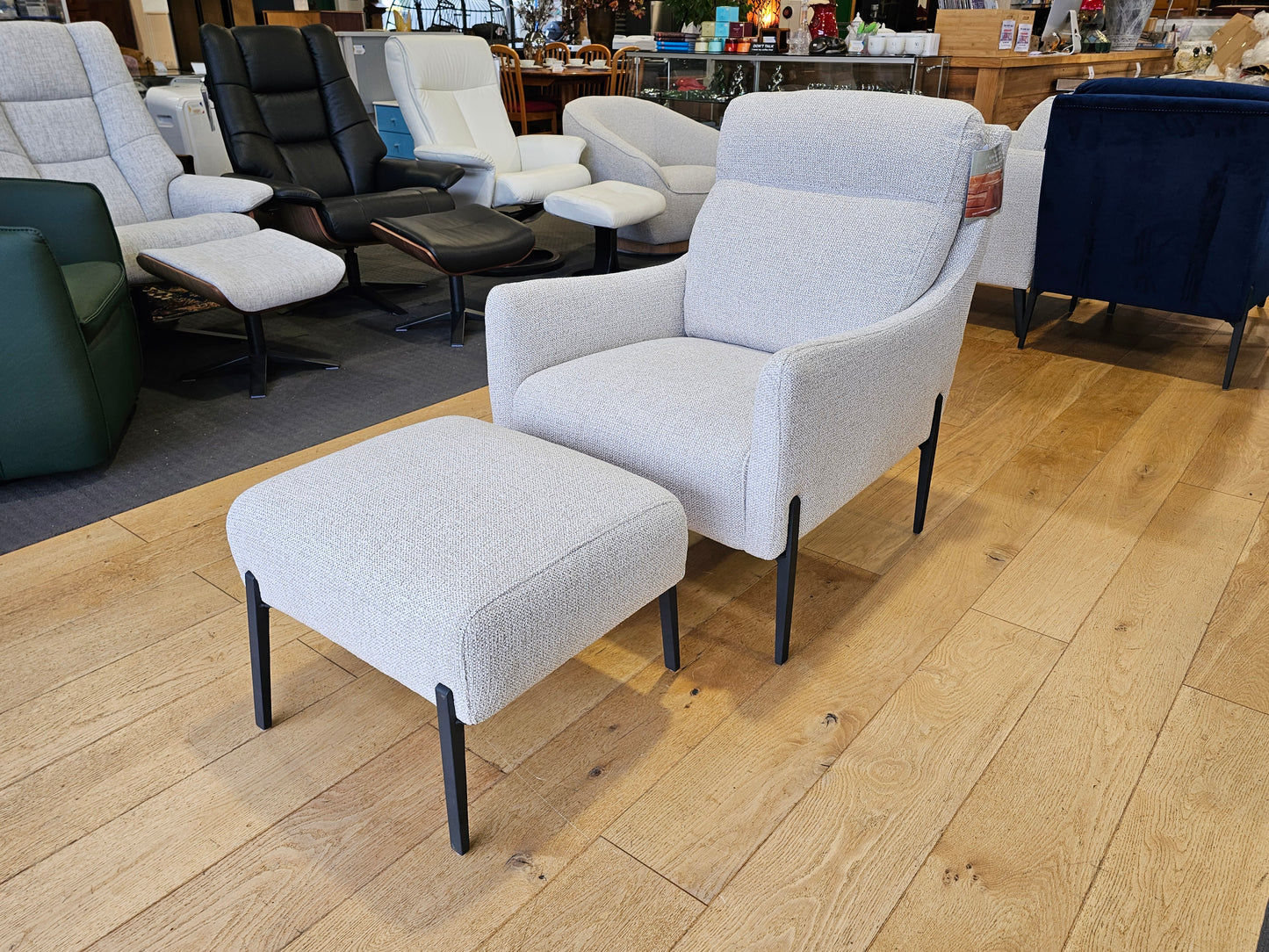 Yasmin Fabric Armchair & Footstool