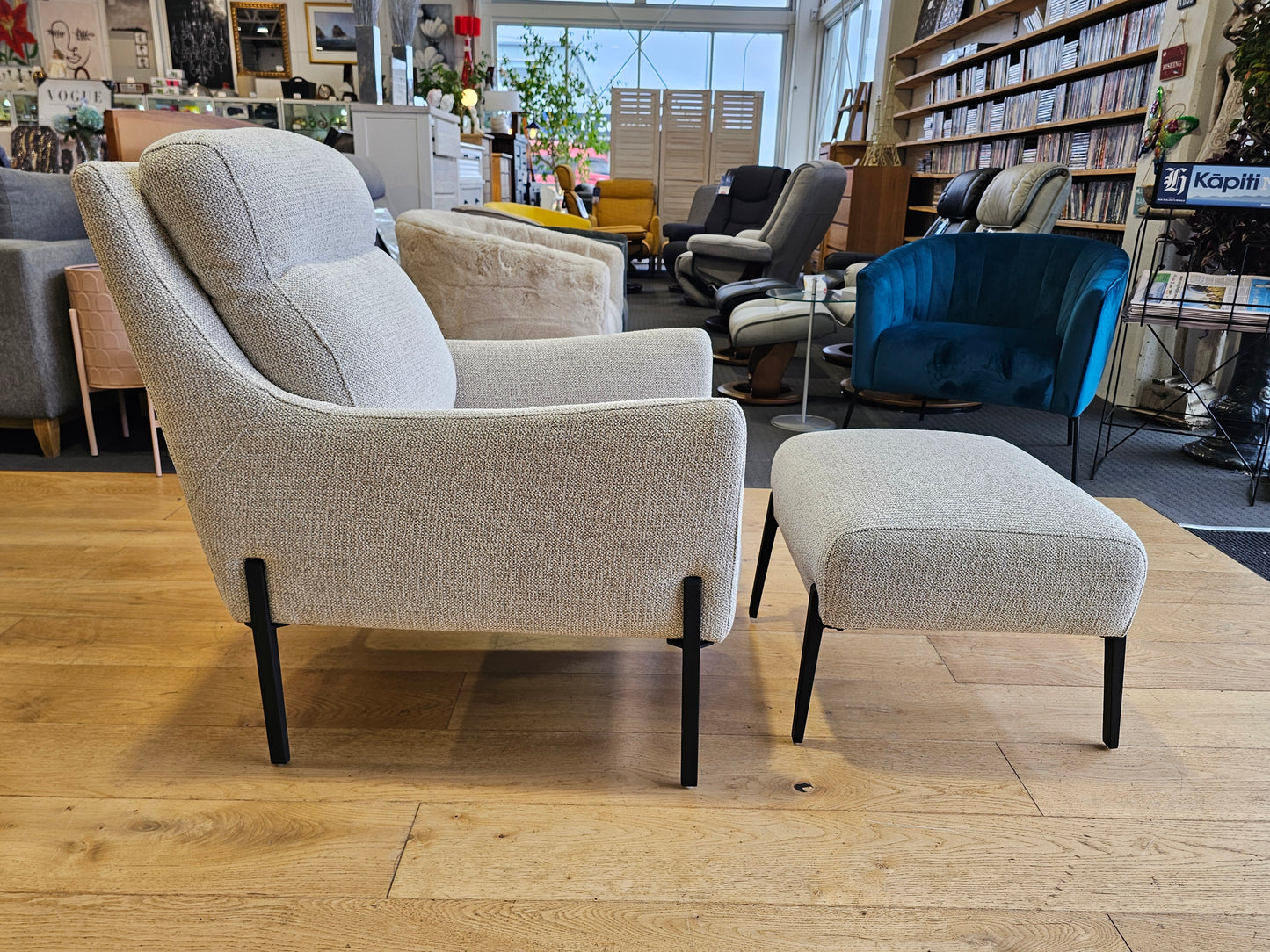 Yasmin Fabric Armchair & Footstool