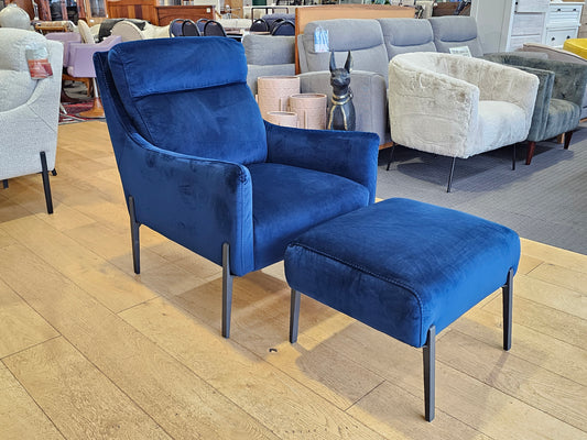 Yasmin Fabric Armchair & Footstool