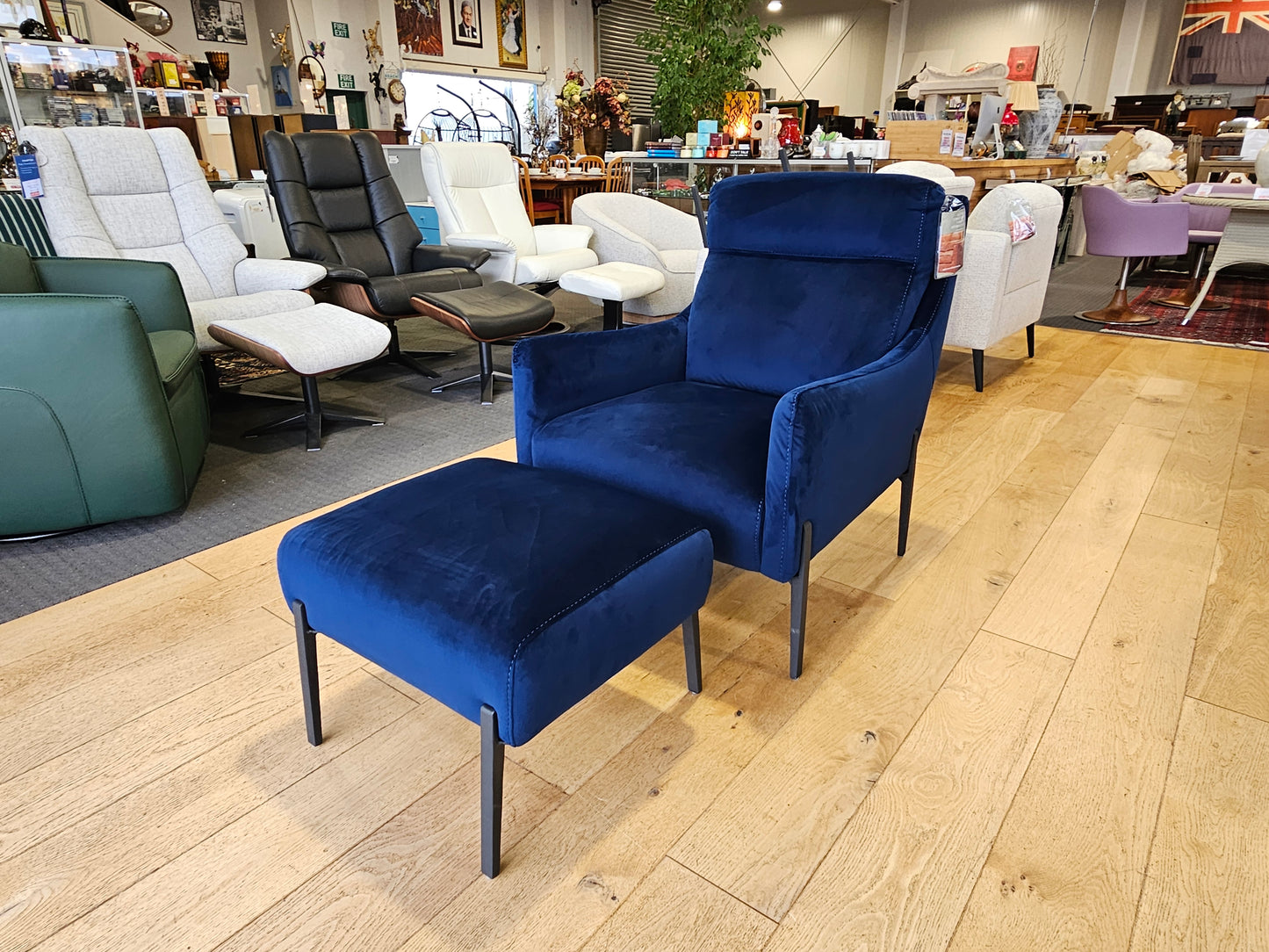 Yasmin Fabric Armchair & Footstool