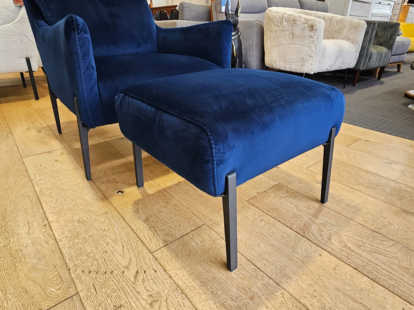 Yasmin Fabric Armchair & Footstool
