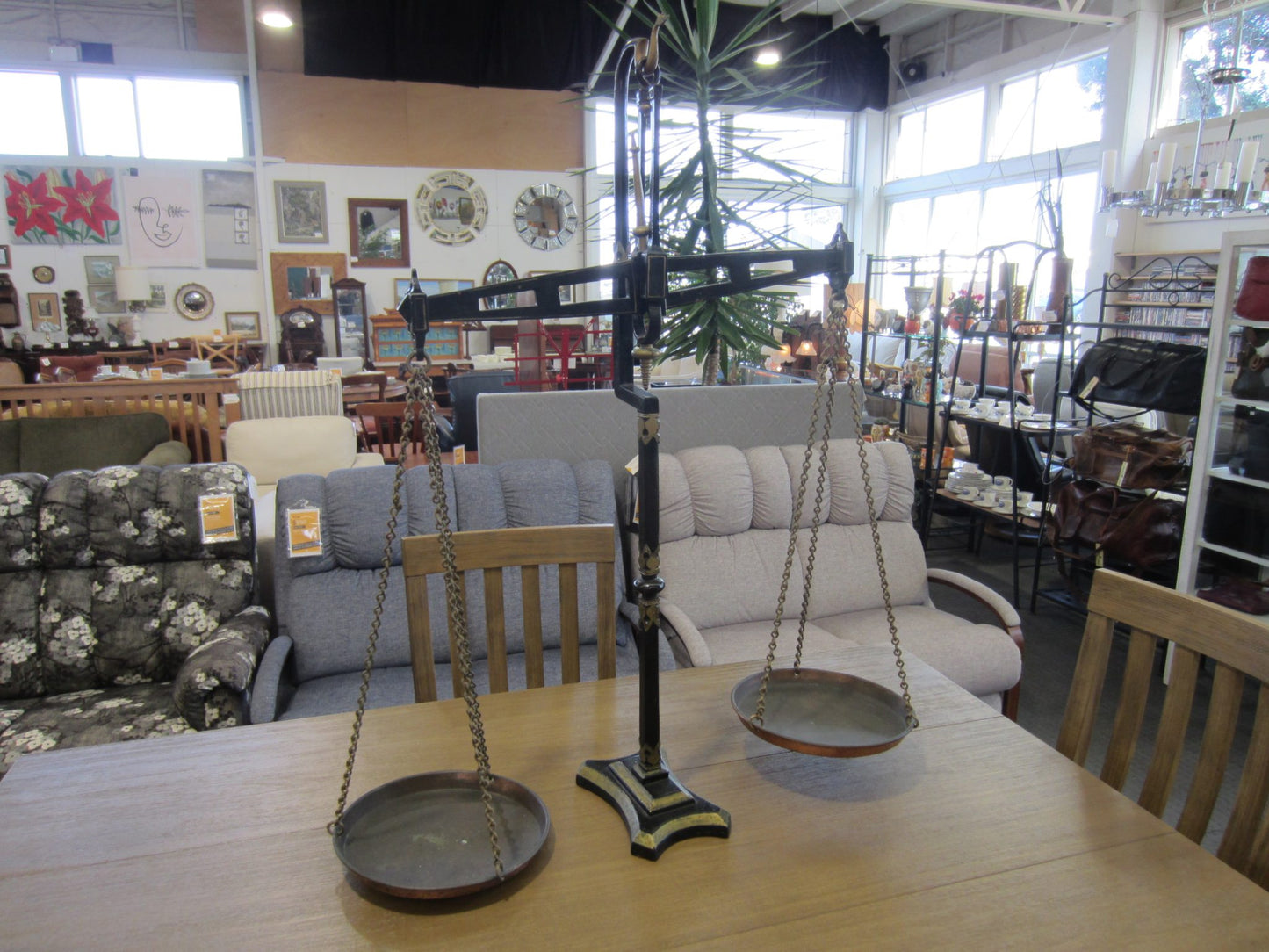 Large Antique Victorian Brass and Copper Scales