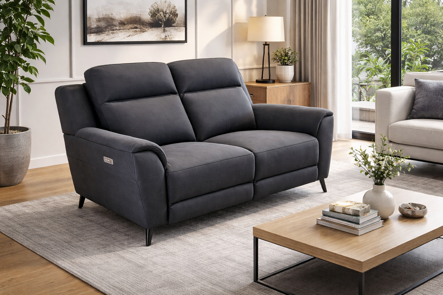 Sudbury 2 Seater Leather Electric Recliner Sofa