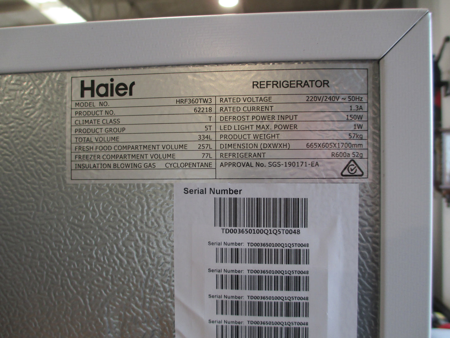 Haier 334L Top Mount Fridge Freezer - HRF360TW3