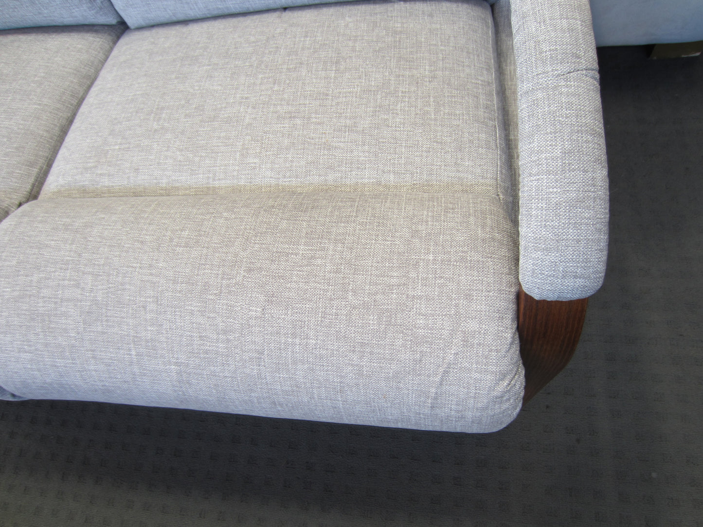 La-Z-Boy 'Harbor Town' 2 Seater Sofa - Gem Cement, Mahogany Arms