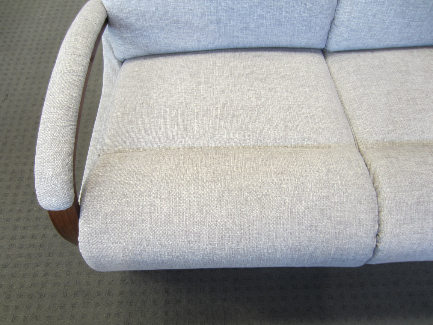 La-Z-Boy 'Harbor Town' 2 Seater Sofa - Gem Cement, Mahogany Arms